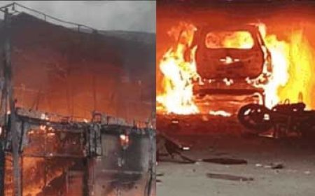 ब्रेकिंग : पार्किंग को लेकर फायरिंग, 2 की मौत:50 राउंड गोली चली, भीड़ ने आरोपी का घर-मैरिज हॉल फूंका; महिलाओं को पुलिस ने निकाला