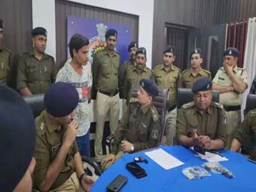 जर्मन मेड पिस्टल के साथ आरोपी गिरफ्तार:बड़ी वारदात को अंजाम देने की फिराक में था अमर सिंह, 20 जिंदा कारतूस और चाकू जब्त