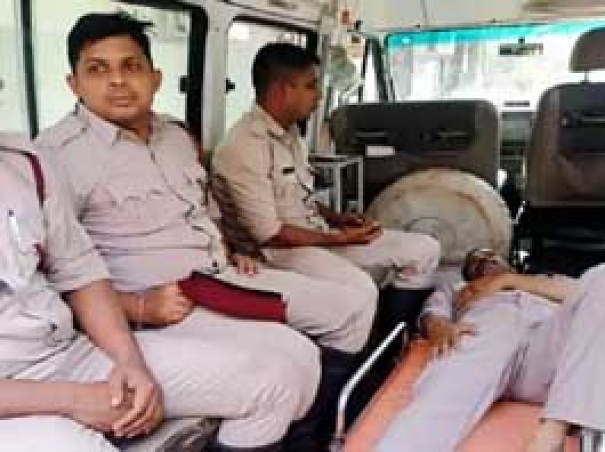मॉकड्रिल के दौरान 20 फिट ऊंचाई से गिरा फायरमैन:BSP के अंदर बिना सुरक्षा उपाय हुई ट्रेनिंग, जिस पर गिरा वह सुरक्षाकर्मी भी घायल