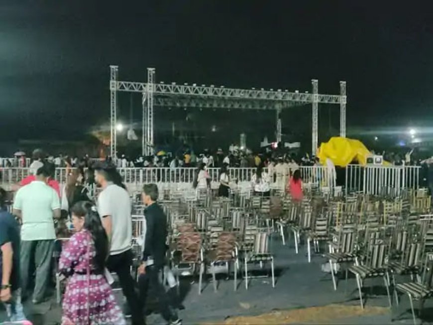 बारिश ने तोड़ा दर्शन रावल के फैंस का दिल:रद्द करना पड़ा कार्यक्रम, तेज हवाओं से पंडित प्रदीप मिश्रा के आयोजन का पंडाल उड़ा
