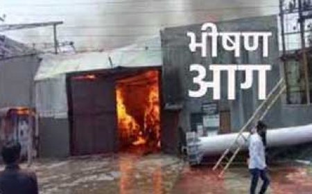 डिस्पोजल बनाने की प्लास्टिक फैक्ट्री में आग लगी