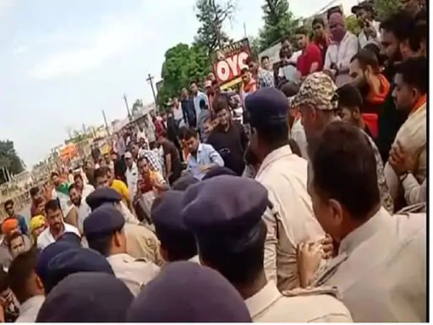 रोजगार दफ्तर में हंगामा, BJYM कार्यतकर्ताओं पर FIR:बड़े नेताओं को छोड़ जिलाध्यक्ष समेत 40 पर केस दर्ज, कहा- माथा देखकर टीका लगा रही पुलिस