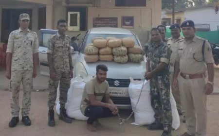 अंतरराज्यीय गांजा तस्कर पर बड़ी कार्यवाही: गांजा तस्करी करते झारखंड निवासी 123 किलो गांजा के साथ गिरफ्तार, स्विफ्ट डिजायर कार जप्त