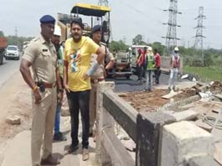 नेशनल हाइवे पर डबरापारा के पास सर्विस रोड तैयार:अब दुर्ग से रायपुर जाने वाले लाखों वाहन चालकों को नहीं होगी परेशानी