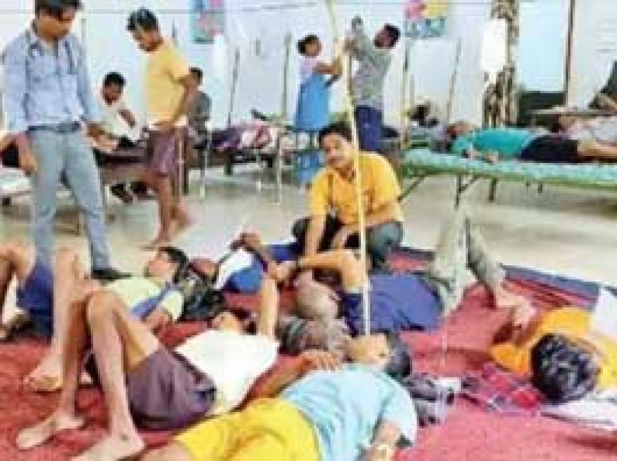 13 गांवों में फैला डायरिया:अस्पताल में जगह नहीं, आश्रम में किया जा रहा इलाज; 2 दिन में पहुंचे 300 से ज्यादा मरीज