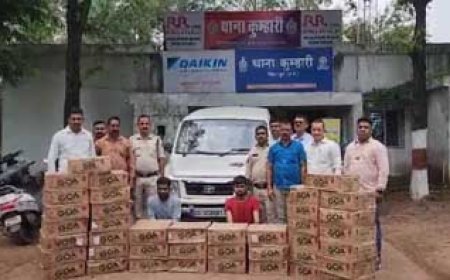 पुलिस ने नागपुर के रहने वाले तस्करों के कब्जे से 40 पेटी शराब व सूमो वाहन जब्त किया