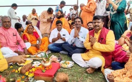 शिव महापुराण कथा भूमि स्थल का भूमि पूजन संपन्न