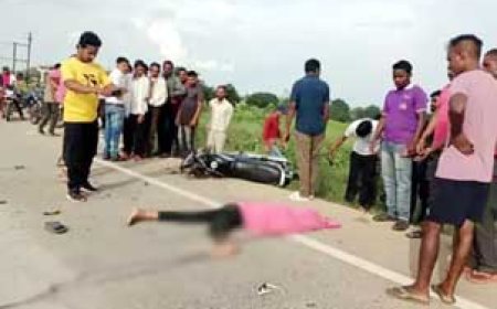 ट्रैक्टर से कुचला युवक का सिर:एक की मौत, दूसरे की हालत नाजुक; नशे में दौड़ा रहे थे तेज रफ्तार बाइक