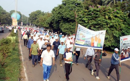 मतदान जागरूकता अभियान के कला मंदिर सिविक सेंटर जागो मतदाता वाके थान रैली निकली...