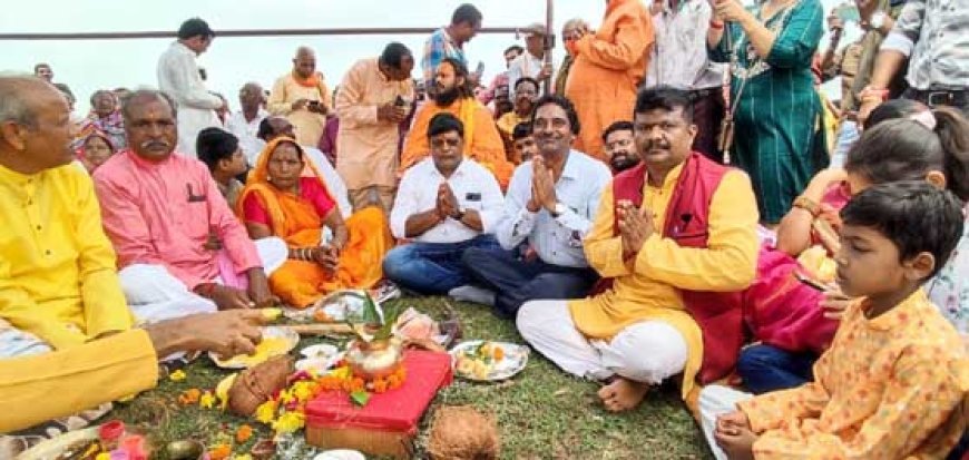 शिव महापुराण कथा भूमि स्थल का भूमि पूजन संपन्न