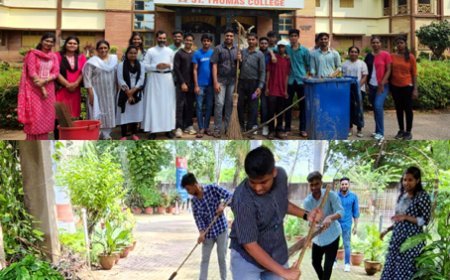 सेंट थॉमस महाविद्यालय कैलाश में  'गांधी जयंती' के अवसर पर स्वच्छता अभियान संबंधी गतिविधियां आयोजित