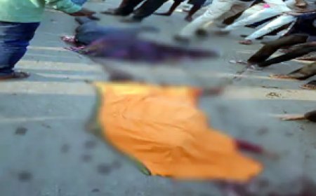 ब्रेकिंग न्यूज : दर्दनाक सड़क हादसा, 3 की ऑन स्पॉट डेथ:स्कूल छोड़ने जा रहे पिता समेत 2 मासूमों को तेज रफ्तार हाईवा ने कुचला....