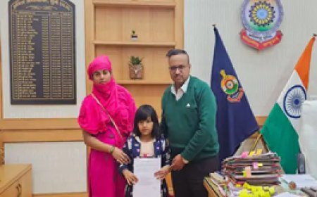 7 साल की अंजनी बनी बाल आरक्षक....SSP रामगोपाल गर्ग ने सौंपा जॉइनिंग लेटर.....