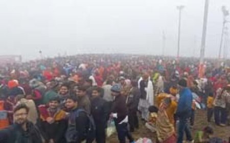 मकर संक्रांति पर संगम में उमड़ा जनसैलाब:8 घाटों पर हर-हर गंगे गूंज रहा; 25 लाख श्रद्धालु लगाएंगे डुबकी....