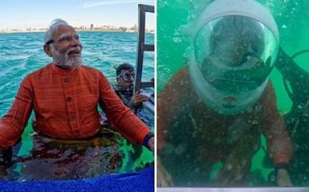 प्रधानमंत्री ने समुद्र में डूबी द्वारका नगरी के किए दर्शन, कहा- यह सिर्फ पानी में एक डुबकी ही नहीं थी बल्कि समय यात्रा थी