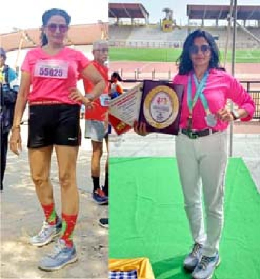 दुर्ग भिलाई की मास्टर्स महिला एथलीट प्रभा हुसैन ने शानदार प्रदर्शन करते हुए संपूर्ण भारत में 55+आयु वर्ग में 5km रनिंग में प्रथम स्थान प्राप्त किया