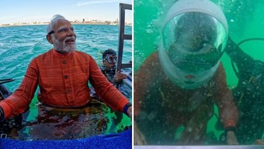 प्रधानमंत्री ने समुद्र में डूबी द्वारका नगरी के किए दर्शन, कहा- यह सिर्फ पानी में एक डुबकी ही नहीं थी बल्कि समय यात्रा थी