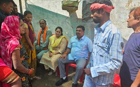 शोकाकुल परिवार से मिले विधायक गजेंद्र यादव  *शासन की ओर से मदद दिलाने करेंगे पहल*