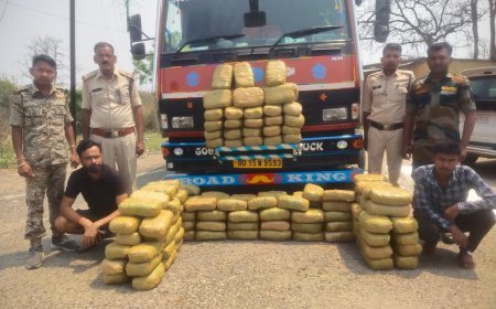 ट्रक में गांजा तस्करी करते दो  तस्कर गिरफ्तार, 150 किलोग्राम  मादक पदार्थ गांजा जप्त