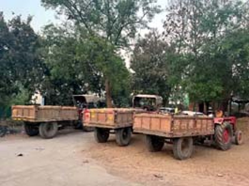 धड़ल्ले से रेत का अवैध उत्खनन:जिला प्रशासन ने 2 दिनों में 20 गाड़ियों को किया जब्त