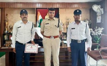 उत्कृष्ट कार्य करने वाले पुलिस कर्मचारियों का किया गया सम्मान