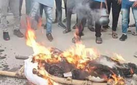 हिंदू हिंसक बयान पर राहुल गांधी का फूंका पुतला......कोरबा में संगठनों ने निकाली शव यात्रा