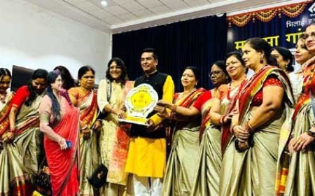 भारतीय मज़दूर संघ छत्तीसगढ़ द्वारा उत्कृष्ट सम्मान समारोह मे मातृशक्ति महिला मंडल हुड़कों का सम्मान