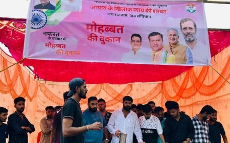 भाजपा सरकार ने घोली नफरत को कम करने कांग्रेसियों ने खोली मोहब्बत की दुकान