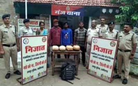 गांजे की सौदेबाजी में 4 गिरफ्तार....ओडिशा के 2 युवकों से महिला खरीद रही थी गांजा...