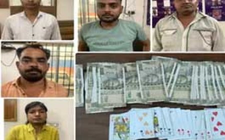 जुआ खेलते 4 युवक गिरफ्तार....चौराहे के पास सजी थी महफिल...