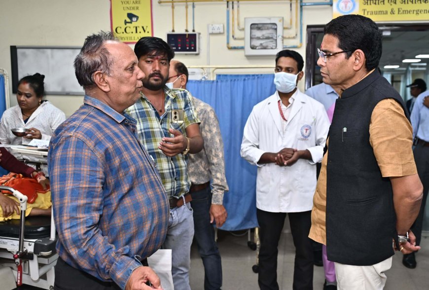 अस्पताल पहुँचकर मरीजों का पूछा हाल, एम्स, डी के एस और मेकाहारा अस्पताल पहुँचे राजस्व मंत्री श्री वर्मा