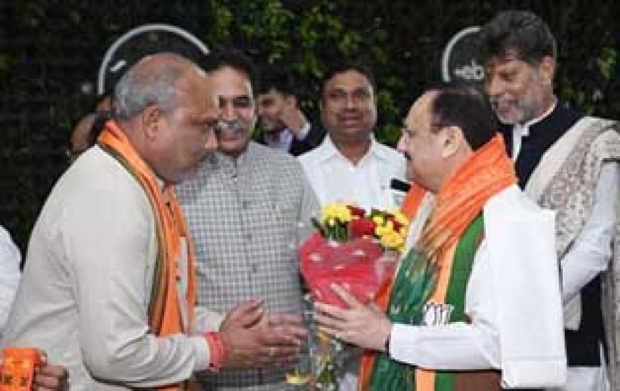 राष्ट्रीय अध्यक्ष जे. पी. नड्डा जी का दुर्ग ग्रामीण विधायक ललित चंद्राकर ने किया स्वागत अभिनंदन