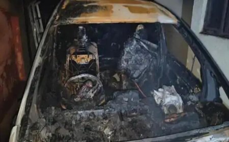 अज्ञात व्यक्ति ने कार को बम से उड़ाया....cctv में अपराधी कैद