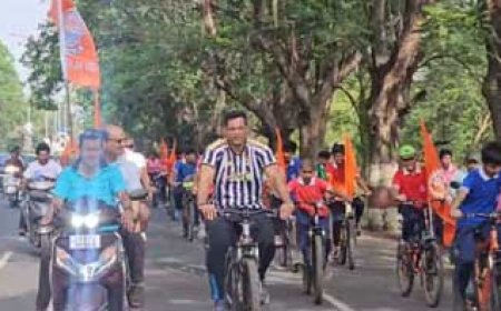 DAV स्कूल के बच्चों ने साइक्लिंग कर दिया 'फिट इंडिया मूवमेंट' को समर्थन का संदेश