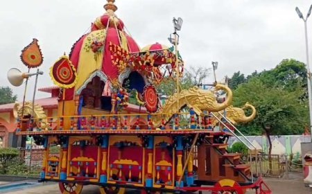 भिलाई में पुरी धाम की झलक: महाप्रभु जगन्नाथ की रथयात्रा के लिए रथ सजकर तैयार
