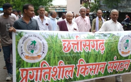 धान बोनी से पहले संकट में किसान: खाद, बीज और बिजली की किल्लत के खिलाफ पटेल चौक पर प्रदर्शन