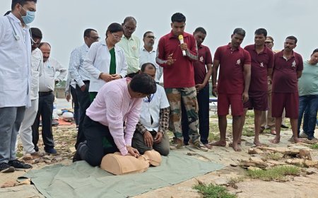 अमोरा घाट पर एसडीआरएफ का बाढ़ बचाव मॉक ड्रिल, जवानों ने दिखाया रेस्क्यू कौशल