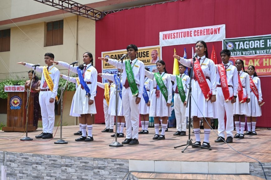 मैत्री विद्या निकेतन में छात्र नेतृत्व का भव्य आगाज़, अलंकरण एवं शपथ समारोह संपन्न
