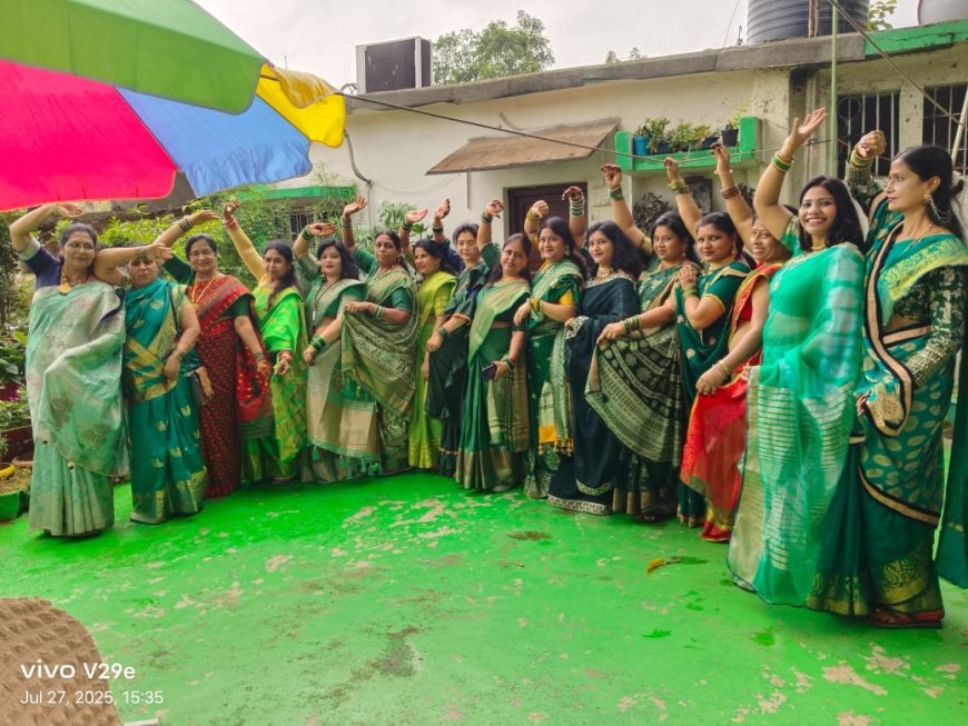 भिलाई में स्वर्णकार समाज की महिलाओं ने मनाया पारंपरिक उल्लास का तीज मिलन