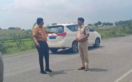 सड़क हादसों पर लगेगा ब्रेक: डीआईजी-एसएसपी ने किया भटगांव-बनारस मार्ग का निरीक्षण