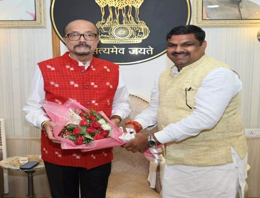 राजभवन पहुंचे मंत्री गजेंद्र यादव, राज्यपाल से की सौजन्य मुलाकात