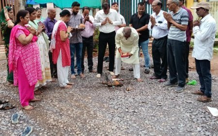 ब्रजेश बिचपुरिया ने किया आनंद नगर में सड़क निर्माण का भूमि पूजन