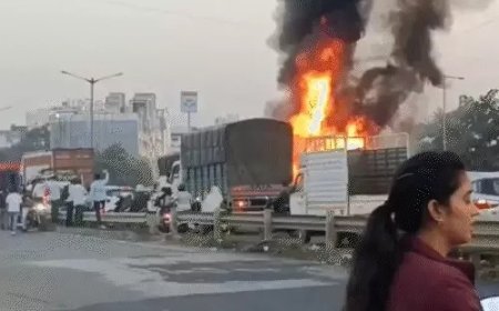 नवले ब्रिज पर भयावह हादसा: 25 गाड़ियां आपस में टकराईं, 9 की मौत — 5 लोग कार में जिंदा जले