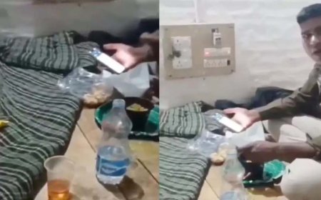 आरक्षकों की शराब पार्टी! ड्यूटी छोड़ पी रहे थे शराब, VIDEO बना रहे युवक को जान से मारने की दी धमकी