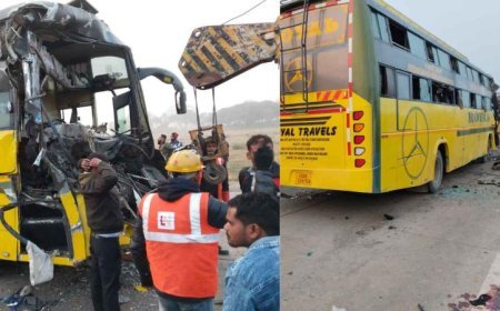 बिलासपुर में भीषण सड़क हादसा: खड़े ट्रेलर से टकराई तेज रफ्तार बस, 16 यात्री घायल, 11 की हालत गंभीर