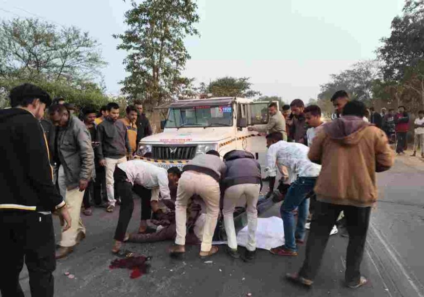 साहू ट्रेवल्स की बस की टक्कर से युवक की मौत, बच्चों के सामने बुझ गया घर का चिराग