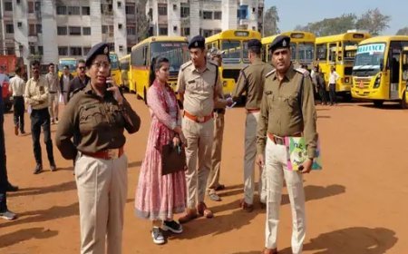 दुर्ग में स्कूल बसों की सख्त जांच: 65 बसों में खामियां उजागर, 50 हजार से अधिक का जुर्माना, 26 ड्राइवरों की आंखों में पाई गई कमी