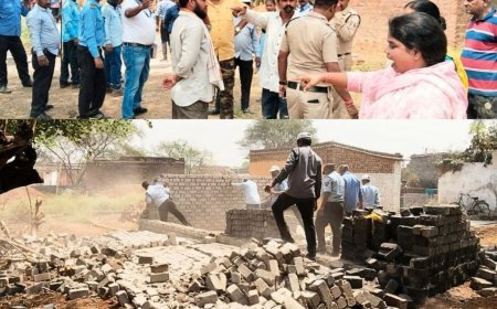 बीएसपी की बड़ी कार्रवाई, अवैध कब्जों पर चला बुलडोजर