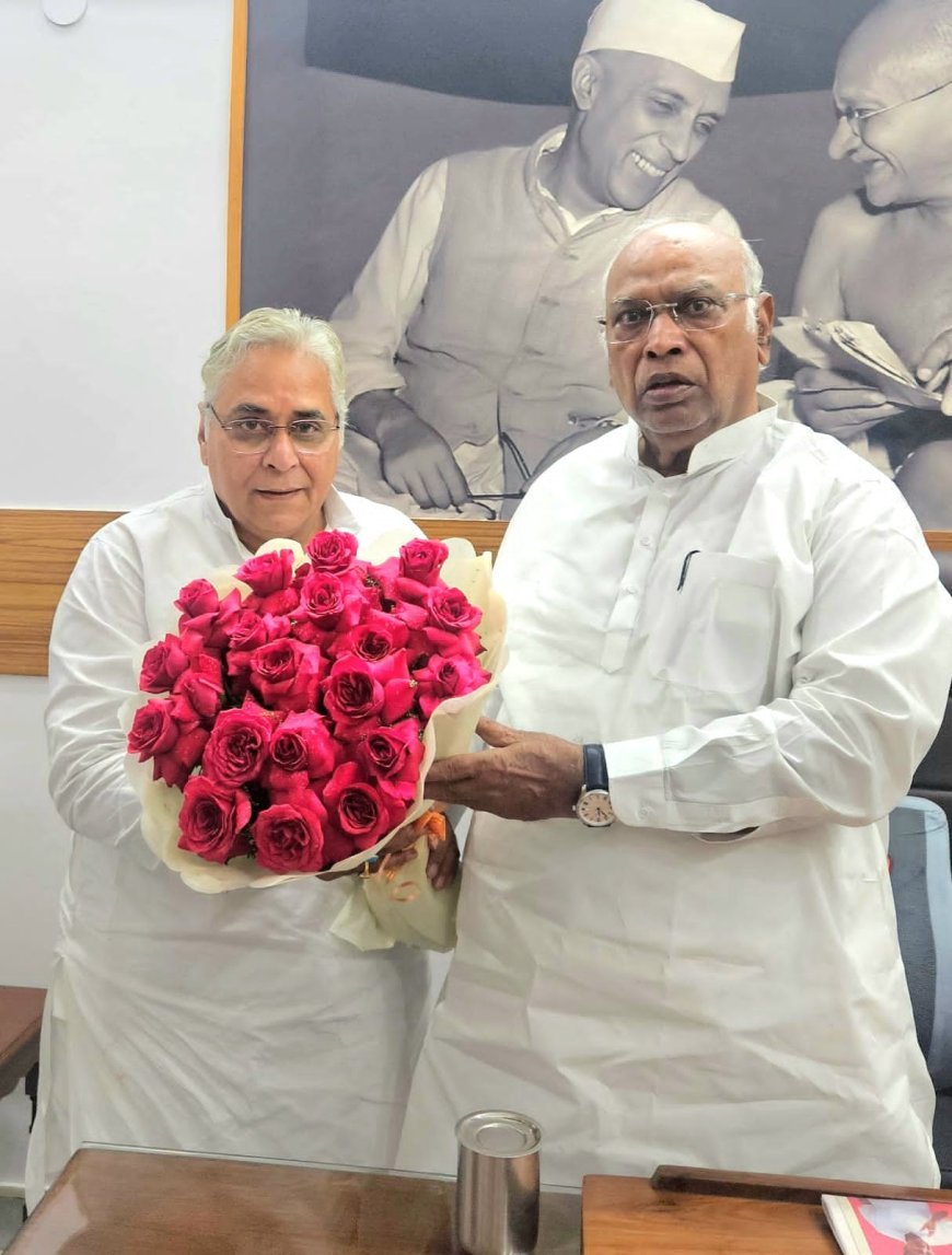*दिल्ली प्रवास के दौरान अरुण वोरा ने की मल्लिकार्जुन खड़गे से सौजन्य मुलाकात*