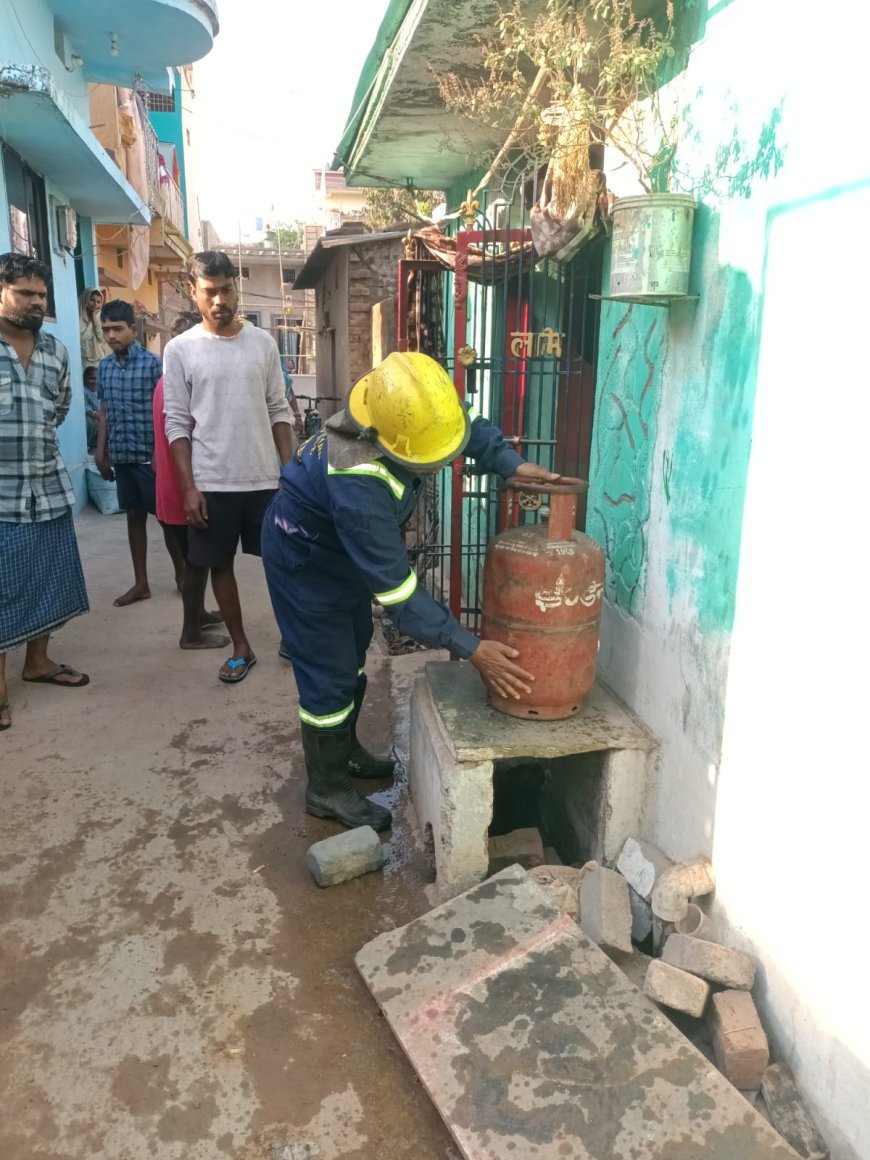 दुर्ग में एलपीजी सिलेंडर में लगी आग, फायर ब्रिगेड की तत्परता से टला बड़ा हादसा